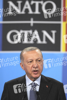 Pressekonferenz mit Recep Tayyip Erdoğan zum NATO Gipfel 2022 in Madrid