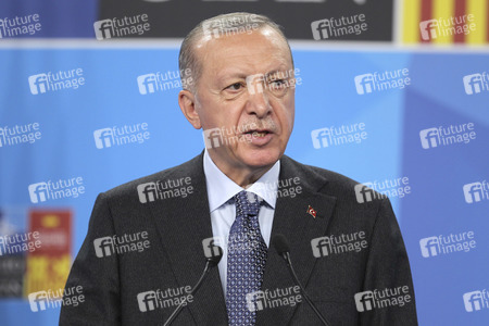 Pressekonferenz mit Recep Tayyip Erdoğan zum NATO Gipfel 2022 in Madrid