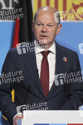 Pressekonferenz mit Olaf Scholz zum NATO Gipfel 2022 in Madrid