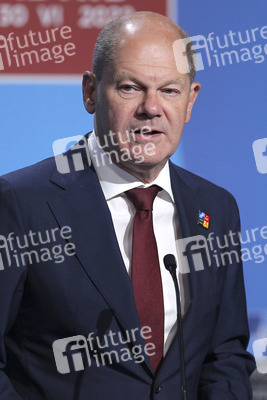 Pressekonferenz mit Olaf Scholz zum NATO Gipfel 2022 in Madrid