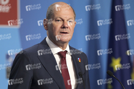 Pressekonferenz mit Olaf Scholz zum NATO Gipfel 2022 in Madrid