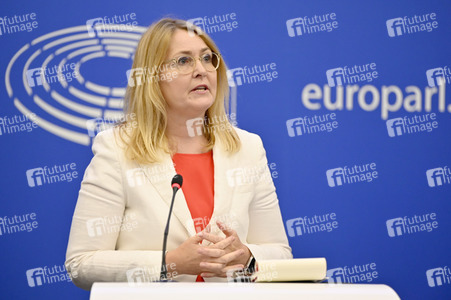 Pressekonferenz zum Digital Services Act und dem Digital Markets Act im EU-Parlament in Straßburg