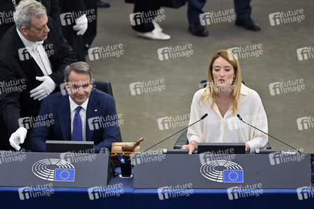 Rede von Kyriakos Mitsotakis im EU-Parlament in Straßburg