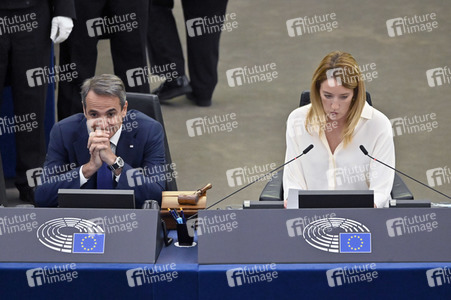 Rede von Kyriakos Mitsotakis im EU-Parlament in Straßburg