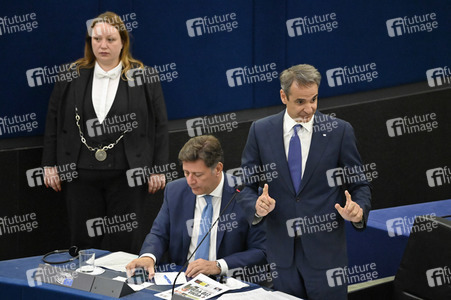 Rede von Kyriakos Mitsotakis im EU-Parlament in Straßburg