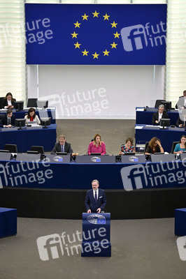 Petr Fiala stellt Prioritäten der tschechischen EU-Ratspräsidentschaft vor im EU-Parlament in Straßburg
