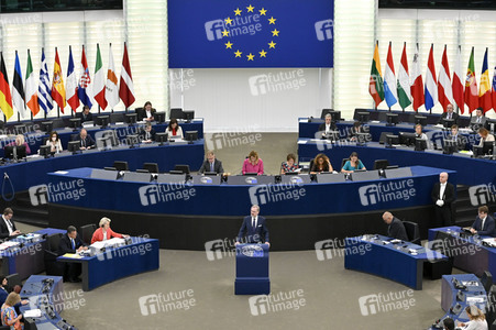 Petr Fiala stellt Prioritäten der tschechischen EU-Ratspräsidentschaft vor im EU-Parlament in Straßburg