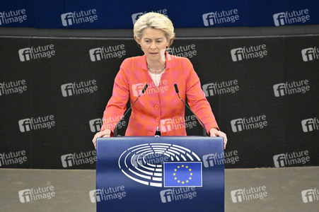 Petr Fiala stellt Prioritäten der tschechischen EU-Ratspräsidentschaft vor im EU-Parlament in Straßburg