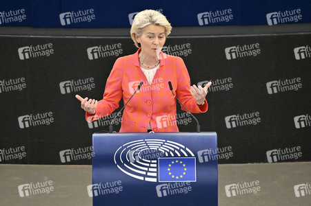 Petr Fiala stellt Prioritäten der tschechischen EU-Ratspräsidentschaft vor im EU-Parlament in Straßburg