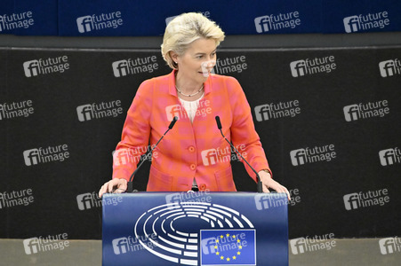 Petr Fiala stellt Prioritäten der tschechischen EU-Ratspräsidentschaft vor im EU-Parlament in Straßburg