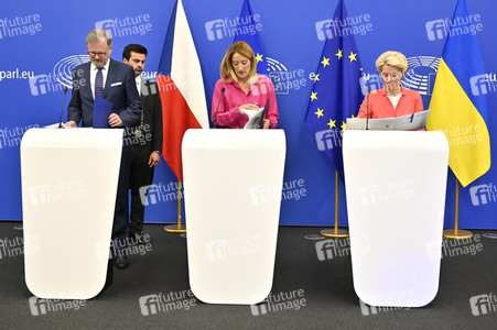 Pressekonferenz zur tschechischen EU-Ratspräsidentschaft im EU-Parlament in Straßburg