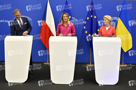 Pressekonferenz zur tschechischen EU-Ratspräsidentschaft im EU-Parlament in Straßburg