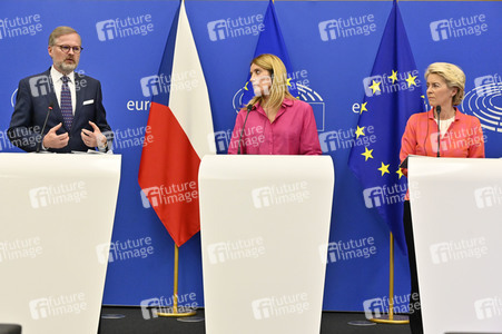 Pressekonferenz zur tschechischen EU-Ratspräsidentschaft im EU-Parlament in Straßburg