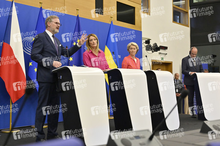 Pressekonferenz zur tschechischen EU-Ratspräsidentschaft im EU-Parlament in Straßburg