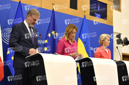 Pressekonferenz zur tschechischen EU-Ratspräsidentschaft im EU-Parlament in Straßburg