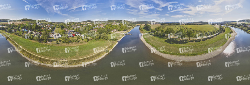 Niedrigwasser der Weser bei Polle