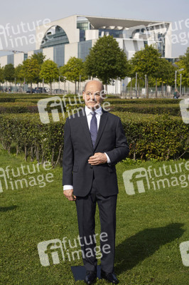 Enthüllung der Wachsfigur von Olaf Scholz in Berlin