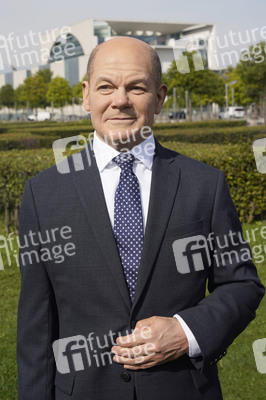 Enthüllung der Wachsfigur von Olaf Scholz in Berlin
