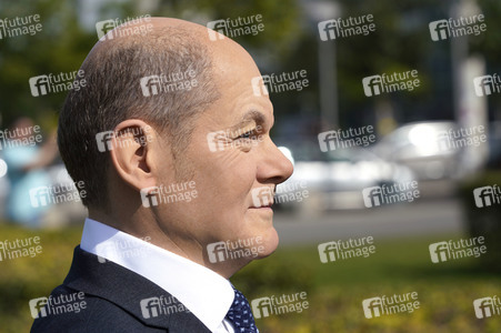 Enthüllung der Wachsfigur von Olaf Scholz in Berlin