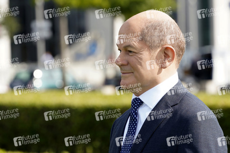Enthüllung der Wachsfigur von Olaf Scholz in Berlin
