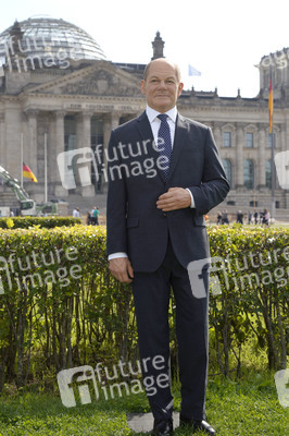 Enthüllung der Wachsfigur von Olaf Scholz in Berlin