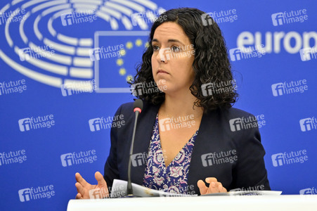 Pressebriefing der Fraktion Die Linke im EU-Parlament in Straßburg