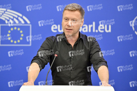 Pressebriefing der Fraktion Die Linke im EU-Parlament in Straßburg