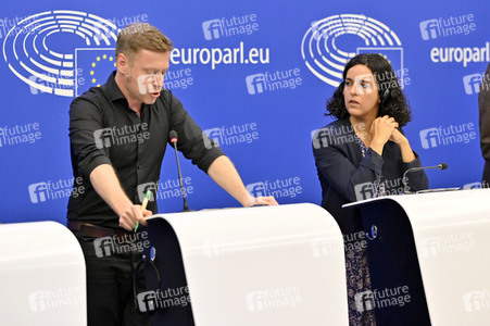 Pressebriefing der Fraktion Die Linke im EU-Parlament in Straßburg
