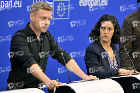 Pressebriefing der Fraktion Die Linke im EU-Parlament in Straßburg