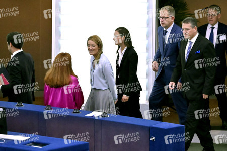 Rede von Sanna Marin im EU-Parlament in Straßburg