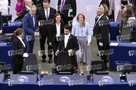 Rede von Sanna Marin im EU-Parlament in Straßburg