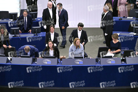 Rede von Sanna Marin im EU-Parlament in Straßburg