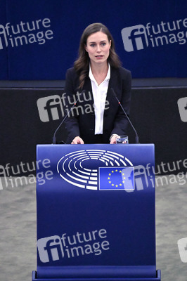 Rede von Sanna Marin im EU-Parlament in Straßburg