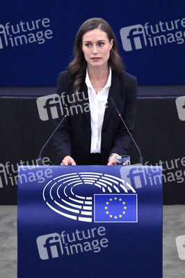 Rede von Sanna Marin im EU-Parlament in Straßburg