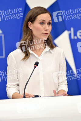 Pressekonferenz mit Sanna Marin und Roberta Metsola im EU-Parlament in Straßburg