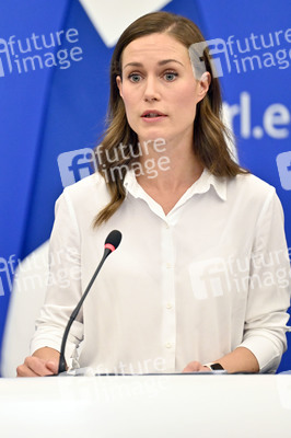 Pressekonferenz mit Sanna Marin und Roberta Metsola im EU-Parlament in Straßburg