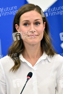 Pressekonferenz mit Sanna Marin und Roberta Metsola im EU-Parlament in Straßburg