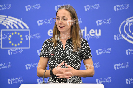 Pressekonferenz zu Produkten, die durch Zwangsarbeit hergestellt werden in Straßburg