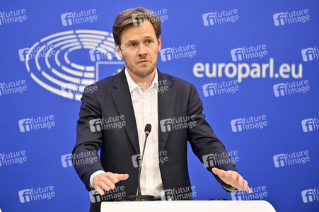 Pressekonferenz zu der Überarbeitung der Energieeffizienzrichtlinie im EU-Parlament in Straßburg