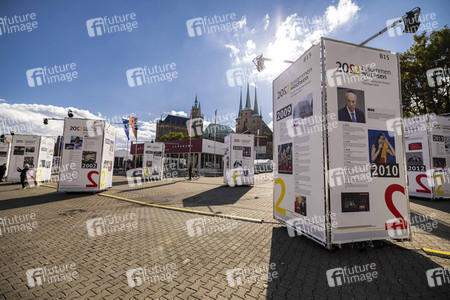 Aufbau für den Tag der Deutschen Einheit 2022 in Erfurt