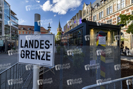 Aufbau für den Tag der Deutschen Einheit 2022 in Erfurt