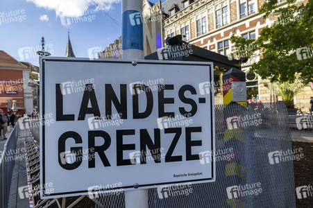 Aufbau für den Tag der Deutschen Einheit 2022 in Erfurt