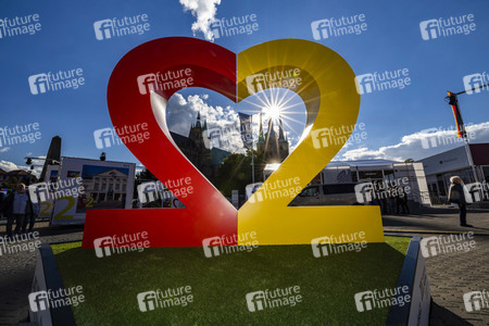 Aufbau für den Tag der Deutschen Einheit 2022 in Erfurt