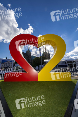 Aufbau für den Tag der Deutschen Einheit 2022 in Erfurt