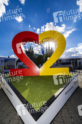 Aufbau für den Tag der Deutschen Einheit 2022 in Erfurt