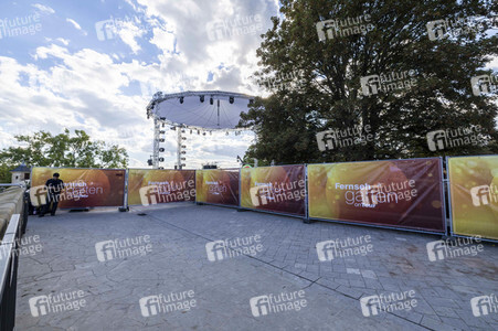 Aufbau für den Tag der Deutschen Einheit 2022 in Erfurt