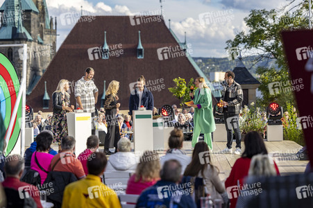 Aufbau für den Tag der Deutschen Einheit 2022 in Erfurt