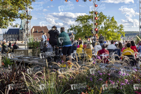 Aufbau für den Tag der Deutschen Einheit 2022 in Erfurt