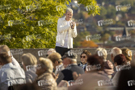 Aufbau für den Tag der Deutschen Einheit 2022 in Erfurt