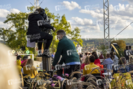 Aufbau für den Tag der Deutschen Einheit 2022 in Erfurt